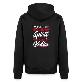 Je suis plein d’ de vacances ça s’appelle vodka - Veste à capuche bio Premium Unisexe - noir - Dos - Nico (187cm)