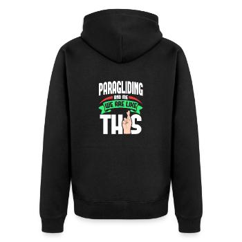 Paragliding Me Are Like - Unisex Premium Bio Zip Hoodie - Schwarz - Hinten - Nico (187cm)