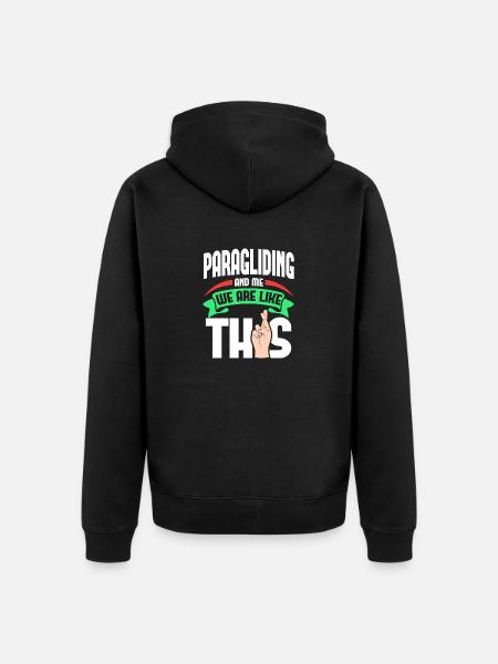 Paragliding Me Are Like - Unisex Premium Organic Zip Hoodie - black
