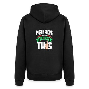 Aerobatics Me Are Like - Unisex Premium Organic Zip Hoodie - black - Back - Nico (187cm)