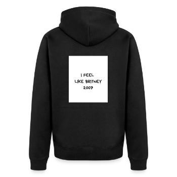 Feellikebritney2007 - Unisex Premium Bio Zip Hoodie - Schwarz - Hinten - Nico (187cm)