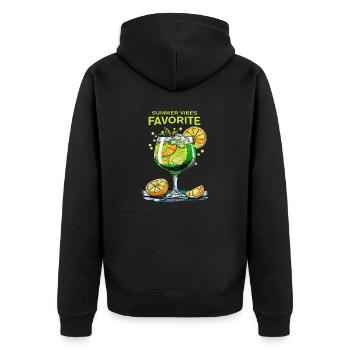DRINK SPRITZ SUMMER VIBES FAVORITE - Unisex Premium Organic Zip Hoodie - black - Back - Nico (187cm)
