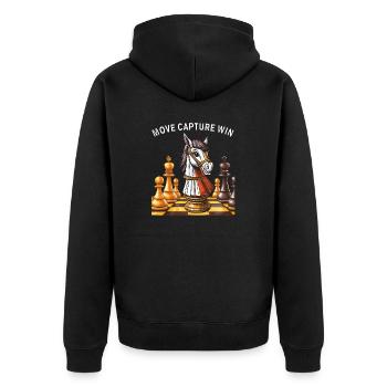 VICTOIRE DE CAPTURE DE COUP D’ÉCHECS - Veste à capuche bio Premium Unisexe - noir - Dos - Nico (187cm)