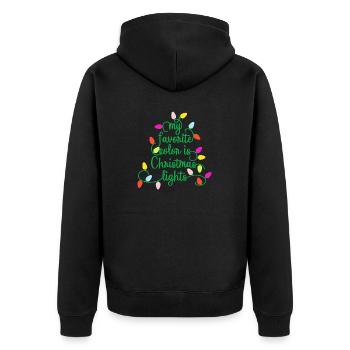 My Favorite Color Is Christmas Lights Funny Xmas - Unisex Premium Bio Zip Hoodie - Schwarz - Hinten - Nico (187cm)