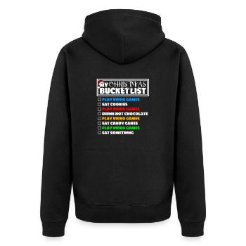 Christmas Bucket List Video Games Xmas Gamer - Unisex Premium Organic Zip Hoodie - black - Back - Nico (187cm)