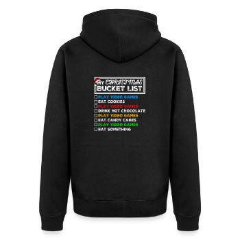 Liste de seaux de Noël Jeux vidéo Noël Gamer - Veste à capuche bio Premium Unisexe - noir - Dos - Nico (187cm)