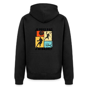 Je Peux Pas J'ai Basket - Veste à capuche bio Premium Unisexe - noir - Dos - Nico (187cm)