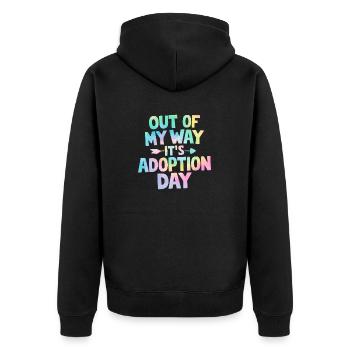 Out Of My Way Son Jour d’Adoption Tie Dye Drôle - Veste à capuche bio Premium Unisexe - noir - Dos - Nico (187cm)