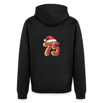Biscuit de Noël à 75 chiffres - Veste à capuche bio Premium Unisexe - noir - Dos - Nico (187cm)