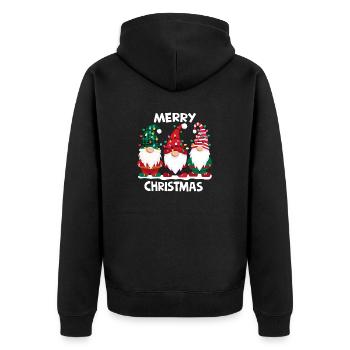 Joyeux Noël Gnomes Hommes Femmes Famille Assorti - Veste à capuche bio Premium Unisexe - noir - Dos - Nico (187cm)