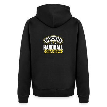 Sports Papy Handball Papi - Veste à capuche bio Premium Unisexe - noir - Dos - Nico (187cm)