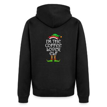 Je suis l’amoureux du café Chemise elfe assortie famille - Veste à capuche bio Premium Unisexe - noir - Dos - Nico (187cm)