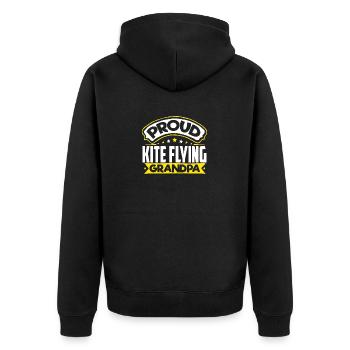 Sport Opa Drachen Fliegen Opa - Unisex Premium Bio Zip Hoodie - Schwarz - Hinten - Nico (187cm)