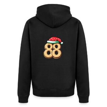 Biscuit de Noël à 88 chiffres - Veste à capuche bio Premium Unisexe - noir - Dos - Nico (187cm)