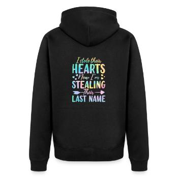 Drôle d’adoption Lien familial Tie Dye Foster - Veste à capuche bio Premium Unisexe - noir - Dos - Nico (187cm)