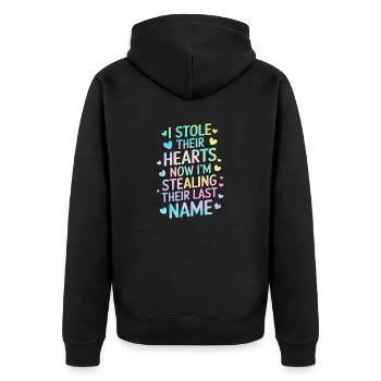 Lustige Pflegefamilie Tie Dye Elternschaft Adoption - Unisex Premium Bio Zip Hoodie - Schwarz - Hinten - Nico (187cm)