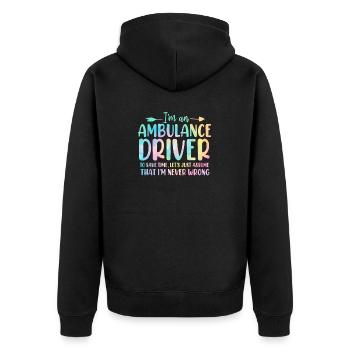 Chauffeur d’ambulance Tie Dye First Aid EMS Emergency - Veste à capuche bio Premium Unisexe - noir - Dos - Nico (187cm)