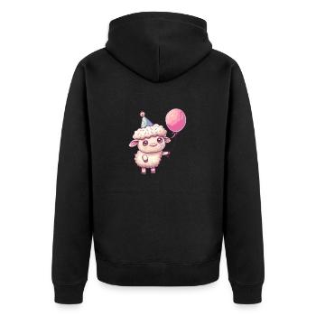 Bande dessinée d’anniversaire de mouton - Veste à capuche bio Premium Unisexe - noir - Dos - Nico (187cm)