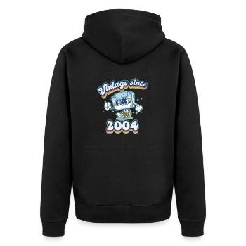 Vintage 2004 Cassette Cassette Rétro 21e anniversaire - Veste à capuche bio Premium Unisexe - noir - Dos - Nico (187cm)
