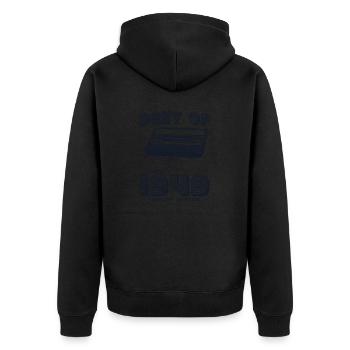 Jahrgang 1949 Retro Mixtape Jahrgang 76. Geburtstag - Unisex Premium Bio Zip Hoodie - Schwarz - Hinten - Nico (187cm)