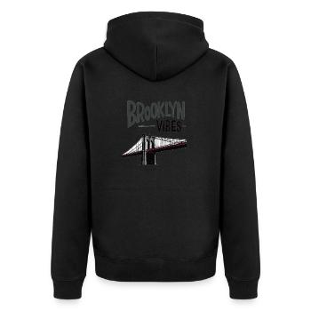 Brooklyn Vibes Bridge New York City New York - Unisex Premium Organic Zip Hoodie - black - Back - Nico (187cm)