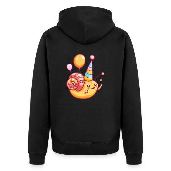 Schnecke Geburtstag Comic Niedlich - Unisex Premium Bio Zip Hoodie - Schwarz - Hinten - Nico (187cm)