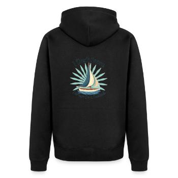 I Don't Snore I Dream In A Sailboat Sailing - Unisex Premium Organic Zip Hoodie - black - Back - Nico (187cm)