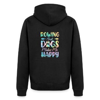 Ramer Et Les Chiens Me Rend Heureux Drôle Chien Tie Dye - Veste à capuche bio Premium Unisexe - noir - Dos - Nico (187cm)