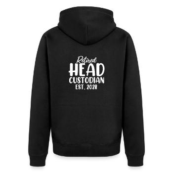 Gardien en chef à la retraite Garde drôle - Veste à capuche bio Premium Unisexe - noir - Dos - Nico (187cm)