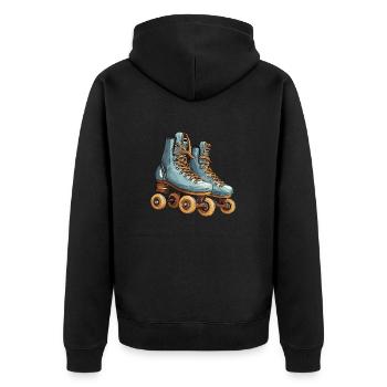 rollschuhe, rollschuhfahrern, sport, freizeit - Unisex Premium Bio Zip Hoodie - Schwarz - Hinten - Nico (187cm)