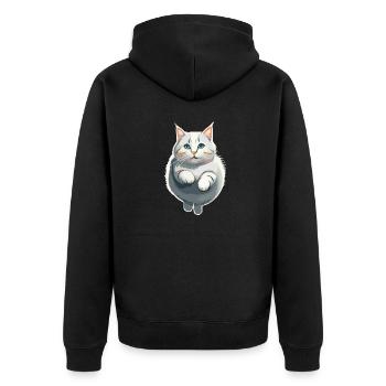 Le chat dans le saut - Veste à capuche bio Premium Unisexe - noir - Dos - Nico (187cm)