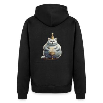 Un chat fête son cinquième anniversaire 5 - Veste à capuche bio Premium Unisexe - noir - Dos - Nico (187cm)