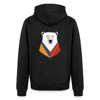 Polar bear - Unisex Premium Organic Zip Hoodie - black - Back - Nico (187cm)