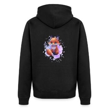 kleiner Fuchs - Unisex Premium Bio Zip Hoodie - Schwarz - Hinten - Nico (187cm)