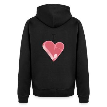 Servi! J’adore la viande ! J’adore Maet ! Icône - Veste à capuche bio Premium Unisexe - noir - Dos - Nico (187cm)