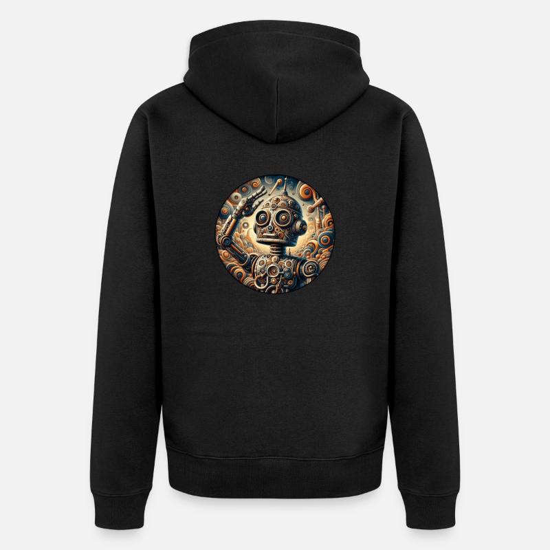 Robot, Garçon, Enfant, Salut, Science - Veste à capuche bio Premium Unisexe - noir