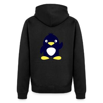 Mignon pingouin agitant l’Antarctique Pôle Sud Animal oiseau - Veste à capuche bio Premium Unisexe - noir - Dos - Nico (187cm)