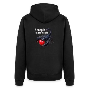 Le Scorpion dans mon cœur - Veste à capuche bio Premium Unisexe - noir - Dos - Nico (187cm)