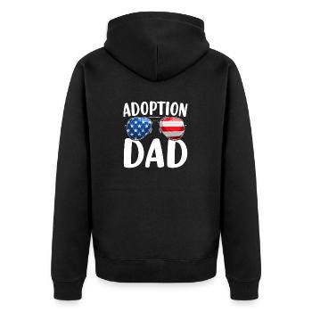 Adoption Papa USA Drapeau Lunettes de soleil Famille d’accueil - Veste à capuche bio Premium Unisexe - noir - Dos - Nico (187cm)