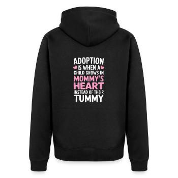 Adoption Is When A Child Funny Gotcha Day - Unisex Premium Organic Zip Hoodie - black - Back - Nico (187cm)