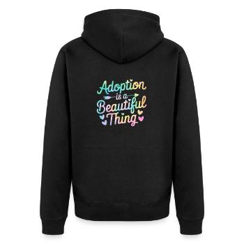 L’adoption est une belle chose Tie Dye drôle - Veste à capuche bio Premium Unisexe - noir - Dos - Nico (187cm)