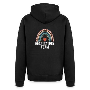 Respiratory Team Boho Arc-en-ciel Pulmonaire Poumon - Veste à capuche bio Premium Unisexe - noir - Dos - Nico (187cm)