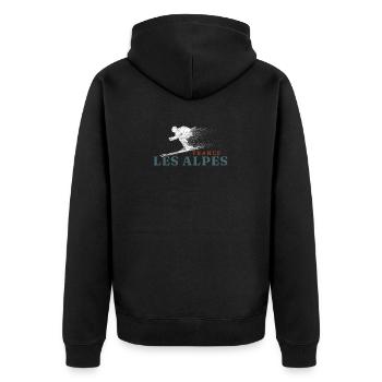 Les Alpes Ski Französisch Les Alpes Ski French - Veste à capuche bio Premium Unisexe - noir - Dos - Nico (187cm)