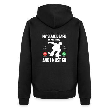 Mon skateboard s’appelle Funny Skating Longboard - Veste à capuche bio Premium Unisexe - noir - Dos - Nico (187cm)