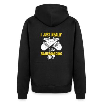 J’aime vraiment faire du skateboard, ok Funny Skating - Veste à capuche bio Premium Unisexe - noir - Dos - Nico (187cm)