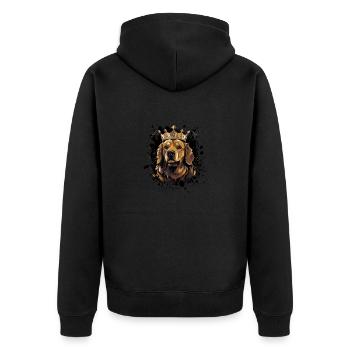 Chien Beagle Animal Couronne - Veste à capuche bio Premium Unisexe - noir - Dos - Nico (187cm)