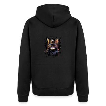 Chat Chat Animal Couronne - Veste à capuche bio Premium Unisexe - noir - Dos - Nico (187cm)