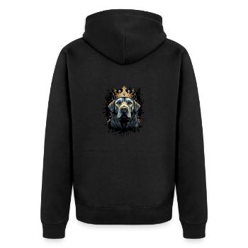 Boxer Chien Animal Couronne - Veste à capuche bio Premium Unisexe - noir - Dos - Nico (187cm)