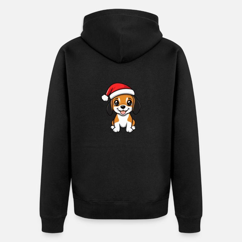 Beagle Chien Noël - Veste à capuche bio Premium Unisexe - noir