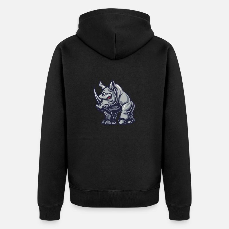 Nashorn Comic - Unisex Premium Bio Zip Hoodie - Schwarz